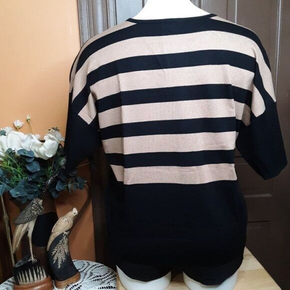 Notation Women's Black Tan Tunic Blouse size 2X - Picture 4 of 12